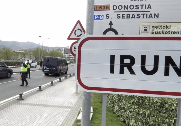 Imagen de la frontera desde Francia, en Irún, Euskadi