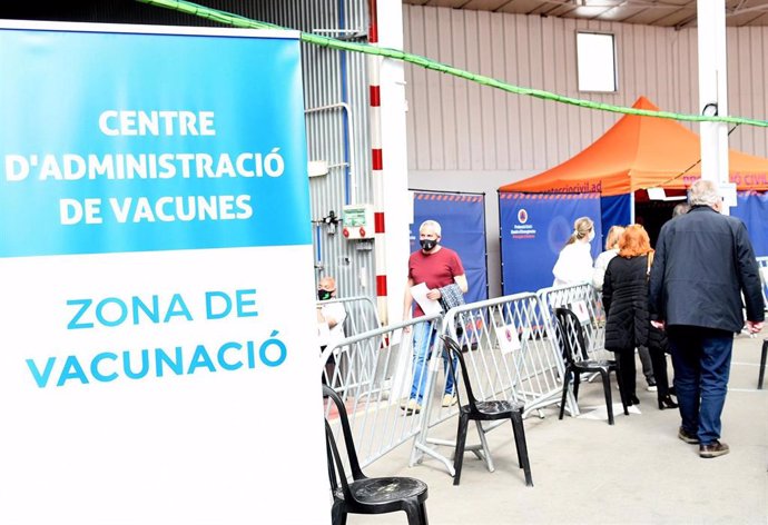 El centro de administración de vacunas en Andorra la Vella