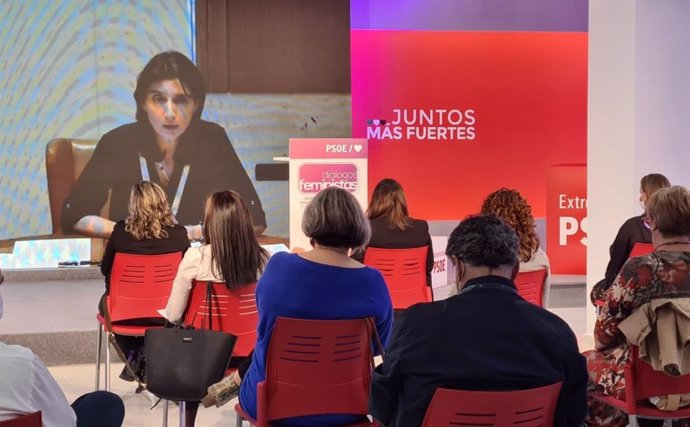 La presidenta del Senado, Pilar Llop, interviene en unas jornadas del PSOE de Extremadura