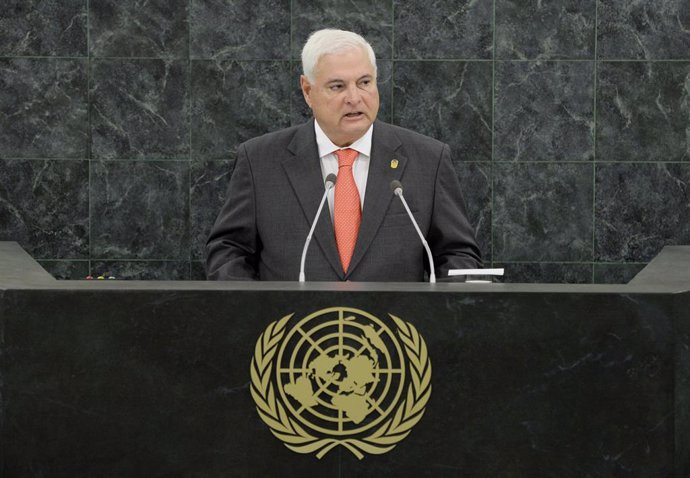 Archivo - Ricardo Martinelli habla ante la ONU en 2013
