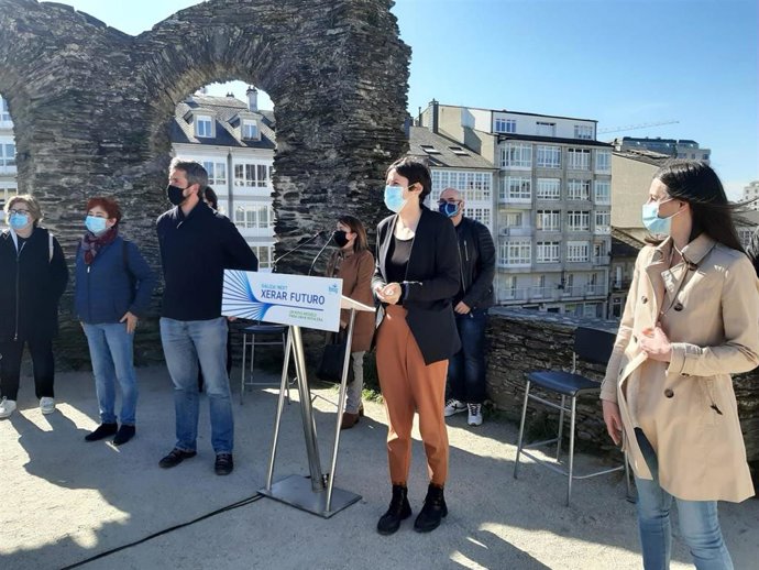La portavoz nacional del BNG, Ana Pontón, en un acto en Lugo.