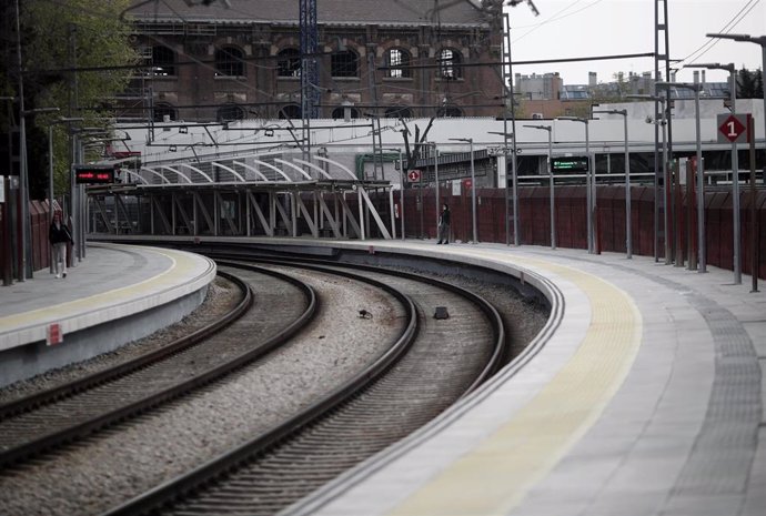 Andén de la Estación de Renfe de Méndez Álvaro, en Madrid 