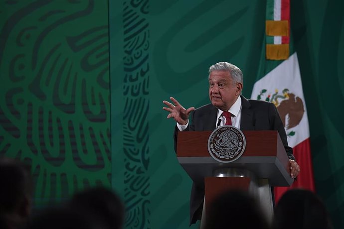 31 March 2021, Mexico, Mexico City: Mexican President Andres Manuel Lopez Obrador speaks during his daily press conference. Photo: El Universal/El Universal via ZUMA Wire/dpa