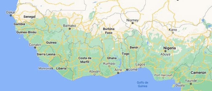 Mapa de África Occidental