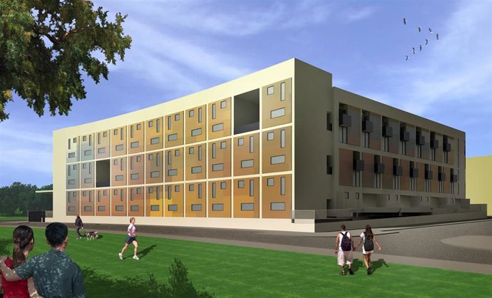 Recreación de promoción de viviendas en Málaga