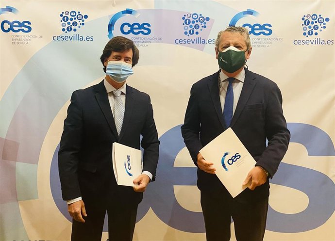 Rus y Maza, tras la firma del acuerdo de colaboración entre CES y AECC
