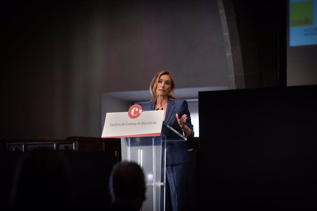 La ceo de Savills Aguirre Newman Barcelona, Anna Gener, durante el acto de presentación del estudio 'La logística: Un motor para Catalunya'.