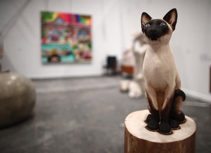 Una de las piezas que componen la obra 'Animal Kingdom', de Samuel Salcedo, en la edición especial de la feria 'Estampa'