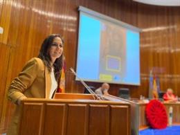 La ministra de Derechos Sociales y Agenda 2030, Ione Belarra, en el acto del Dia Internacional del Pueblo Gitano