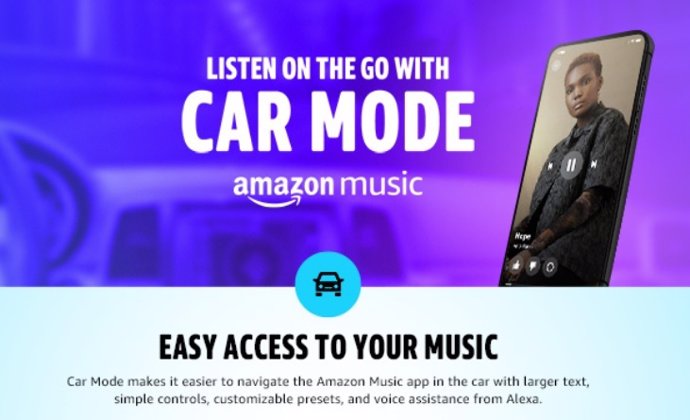 Amazon Music anade un Modo coche para utilizar mas facilmente su servicio durante la conduccion