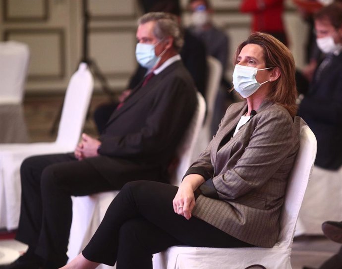 La vicepresidenta cuarta del Gobierno y ministra para la Transición Ecológica y el Reto Demográfico, Teresa Ribera, participa en el desayuno 'El Ágora' organizado por 'El Economista', a 7 de abril de 2021, en el Hotel Westin Palace, Madrid, (España), a 