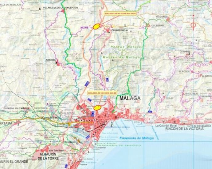 Enlace AP-46 en la provincia de Málaga