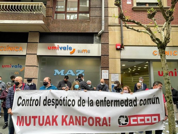 Concentración de CCOO Euskadi en Bilbao