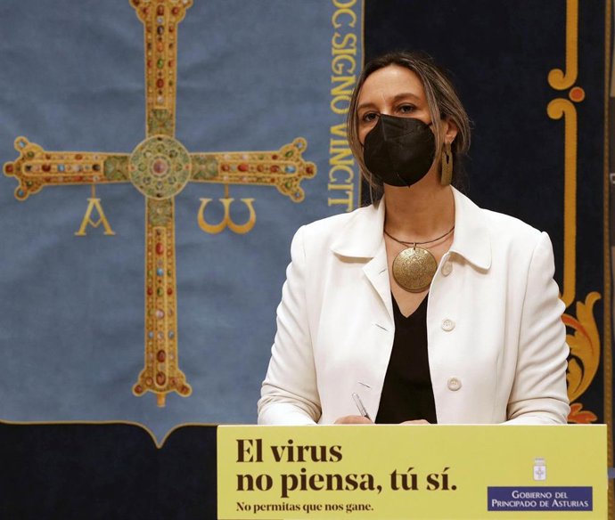 La consejera de Presidencia, Rita Camblor, en rueda de prensa.