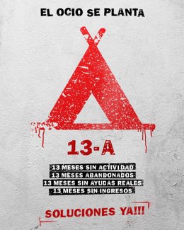 Cartel acampada de protesta pymes del ocio nocturno