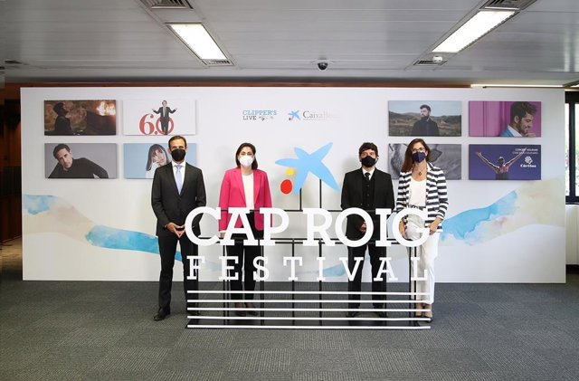 Jaume Masana,  María Luisa Martinez, Juli Guiu i Maria Alsina, en la presentació del Festival de Cap Roig.