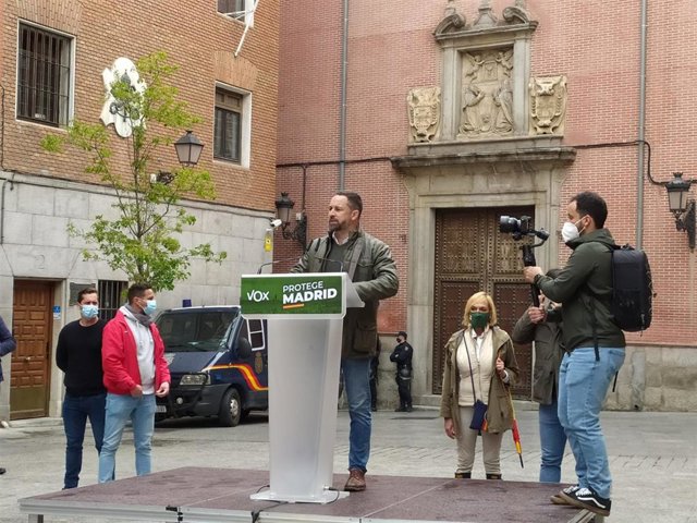 El presidente de Vox, Santiago Abascal, en La Latina.