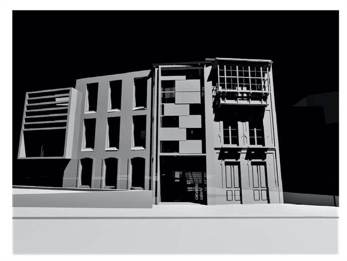 Recreación de la rehabilitación  de la casa de Carvalho Calero en Ferrol