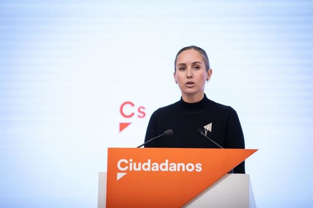 Archivo - La portavoz adjunta de la Ejecutiva nacional de Ciudadanos, Melisa Rodríguez, en una rueda de prensa en la sede del partido.