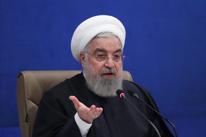 Archivo - HANDOUT - 17 February 2021, Iran, Tehran: Iranian President Hassan Rouhani speaks during a cabinet meeting. Rouhani reiterated today, Wednesday, that "the nuclear agreement is not subject to change." Photo: -/Iranian Presidency/dpa - ATTENTION