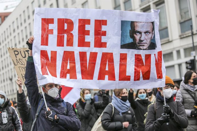Archivo - Manifestación de apoyo a Alexei Navalni en Berlín