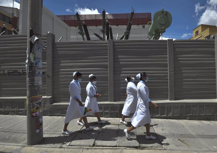 Enfermeras en La Paz, Bolivia
