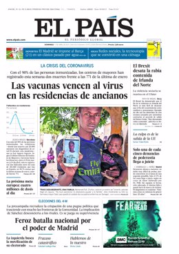 Portada de El País el 11 de abril de 2021