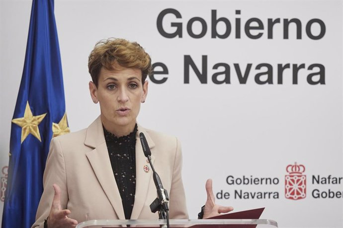 Archivo - La presidenta del Gobierno de Navarra, María Chivite