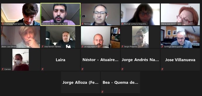 Reunión online de la DPT con los organizadores de festivales en la provincia.