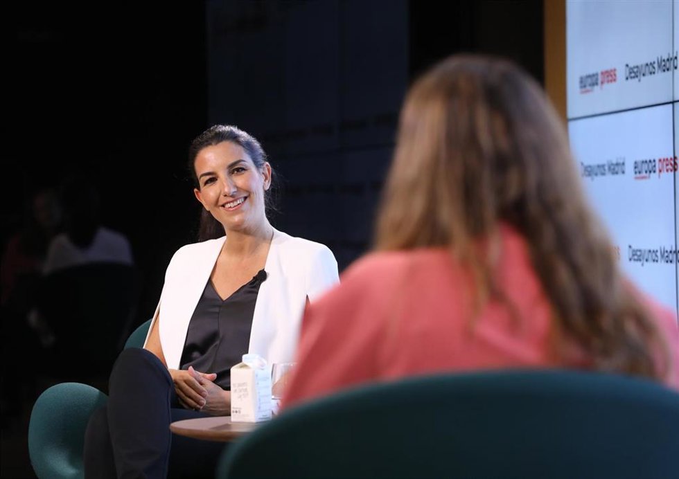 La candidata de Vox a la Presidencia de la Comunidad de Madrid, Rocío Monasterio en un Desayuno Madrid de Europa Press.