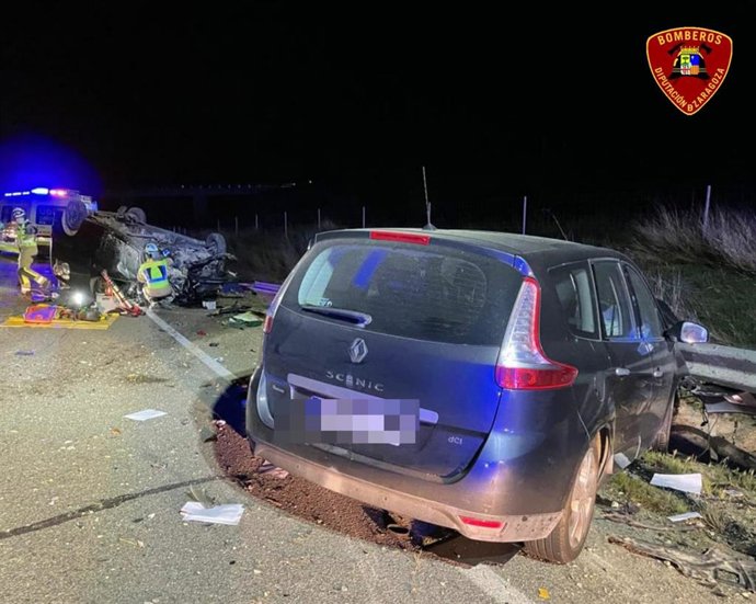 Accidente de tráfico en la N-232, en el término municipal de Fuentes de Ebro (Zaragoza)