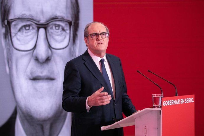 El candidato del PSOE a la Presidencia de la Comunidad de Madrid, Ángel Gabilondo, durante un encuentro virtual con alcaldes socialistas