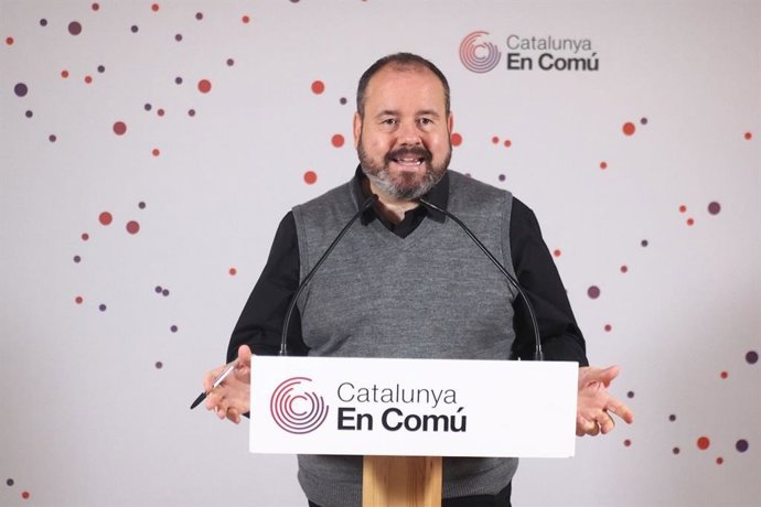 El portaveu dels comuns i diputat al Congrés, Joan Mena, en una roda de premsa telemtica.