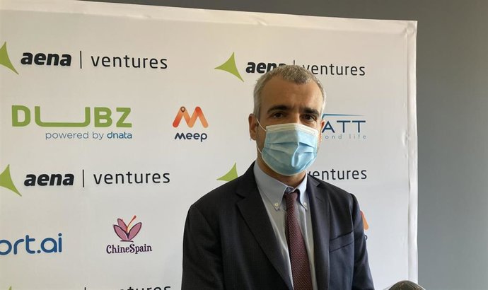El presidente de Aena, Maurici Lucena, durante su visita a Aena Ventures.