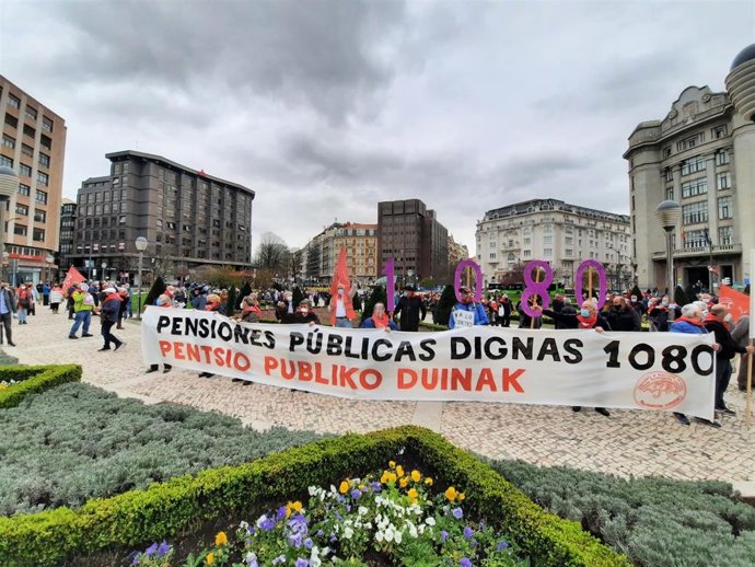 Concentración de pensionistas en Bilbao, en una imagen de archivo