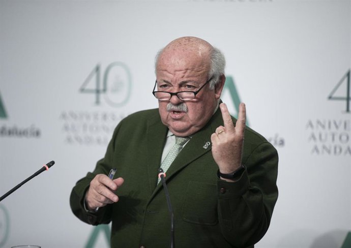 Archivo - El consejero de Salud y Familias, Jesús Aguirre, durante la rueda de prensa posterior a la reunión del Consejo de Gobierno de la Junta de Andalucía. En Sevilla (Andalucía, España), a 09 de marzo 2021. 
