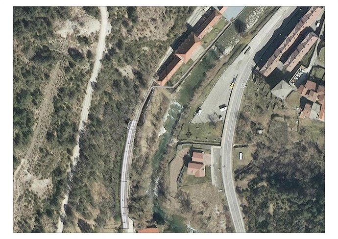 Plano de la futura ruta escolar en Roncal.