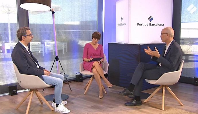 El responsable de estrategia del Puerto de Barcelona, Jordi Torrent, y el responsable de proyectos de la infraestructura, Carles Rúa.