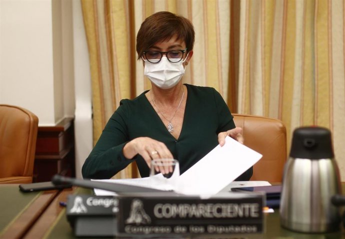 La directora general de la Guardia Civil, María Gámez, en la Comisión de Interior del Congreso de los Diputados en una imagen de archivo.