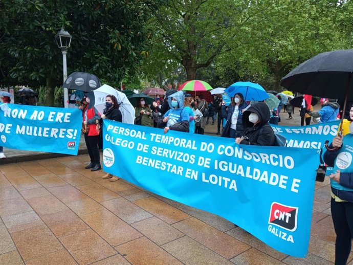 Protesta de trabajadoras del Consorcio Galego de Igualdade e Benestar