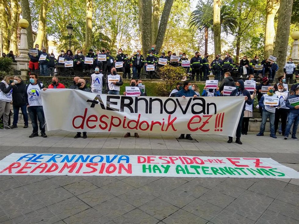 Concentración de trabajadores de Aernnova