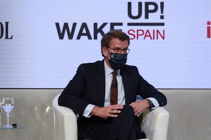 El presidente de la Xunta, Alberto Núñez Feijóo, participa en el foro 'Wake Up, Spain!', de 'El Español'.
