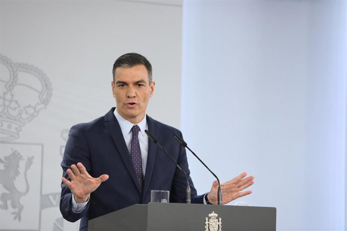 El presidente del Gobierno, Pedro Sánchez, tras la reunión del Consejo de Ministros en Moncloa.