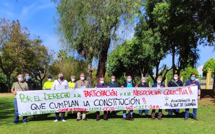 Asamblea de trabajadores en Alcalá