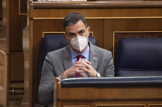 El presidente del Gobierno, Pedro Sánchez, durante una sesión plenaria en el Congreso de los Diputados.
