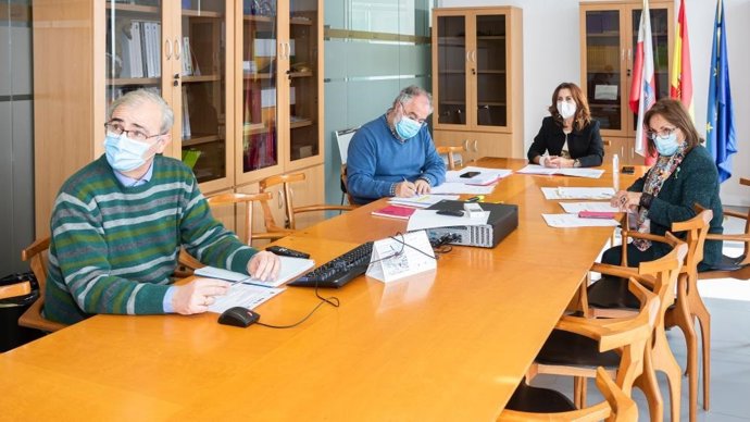 La consejera de Empleo y Políticas Sociales, Ana Belén Álvarez, y miembros de su equipo participan en la sesión telemática del Consejo Asesor de Servicios Sociales