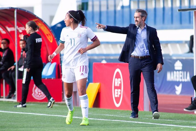 Jorge Vilda, head coach of Spain Team, during Friendly women match between Spain Team and Mexico Team at Municipal Marbella Stadium on April 13, 2021 in Malaga, Spain.