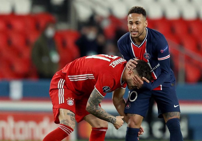 Neymar Junior y Lucas Hernández en el PSG-Bayern Múnich