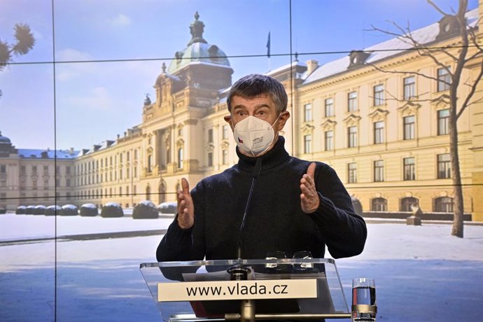 Archivo - 14 February 2021, Czech Republic, Prague: Czech Republic's Prime Minister Andrej Babis speaks during a press conference following a government meeting. Photo: Vít ?imánek/CTK/dpa