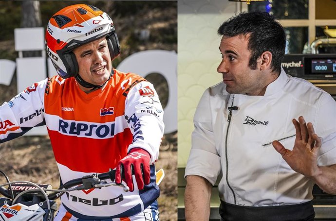 El cocincero Nandu Jubany y el piloto de trial Toni Bou en un doble reto organizado por Repsol